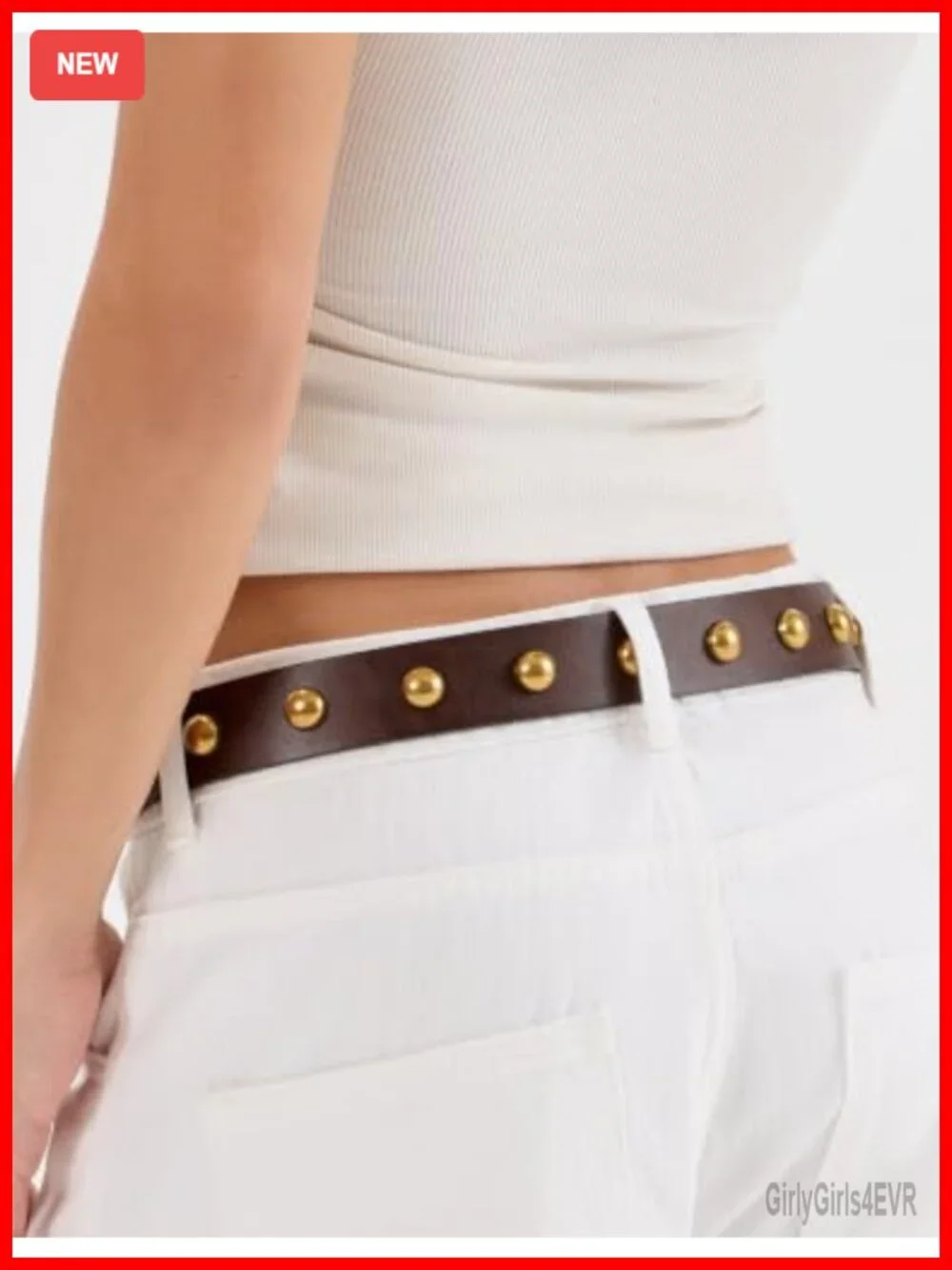 Women's Western Studded Belt Genuine Leather 1.3